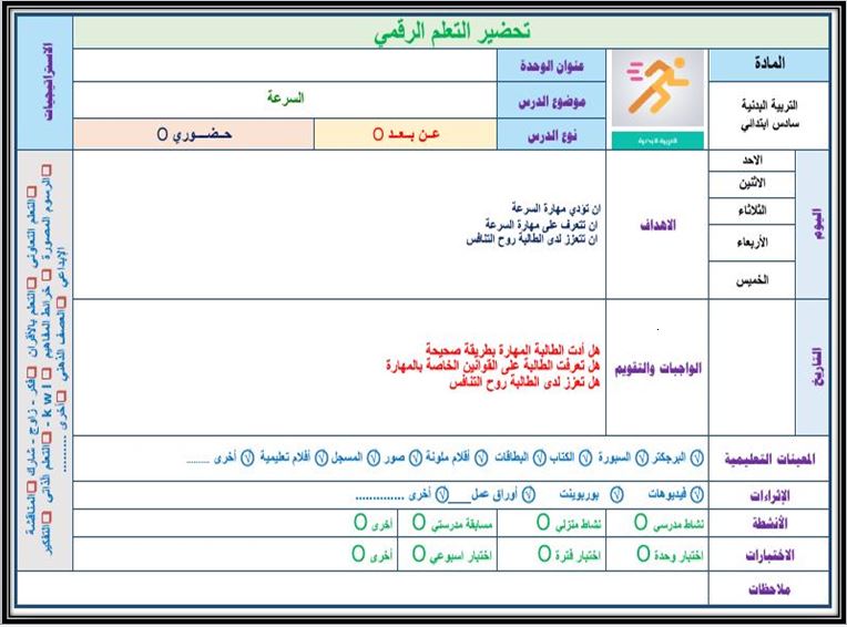 بوربوينت مادة تربية بدنية والدفاع عن النفس سادس ابتدائي الفصل الثاني