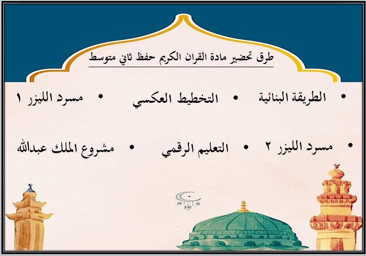 تحضير القرآن الكريم حفظ ثاني متوسط فصل أول