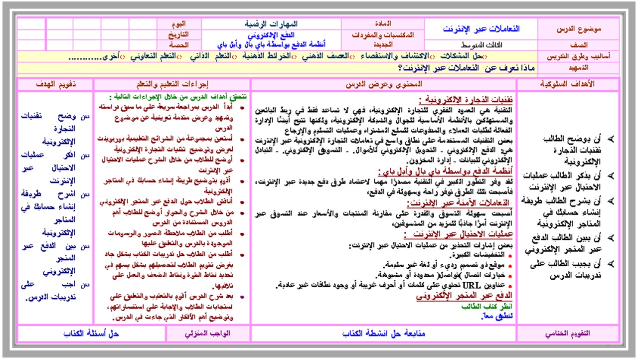 تحضير حاسب آلي ثالث متوسط فصل ثاني 