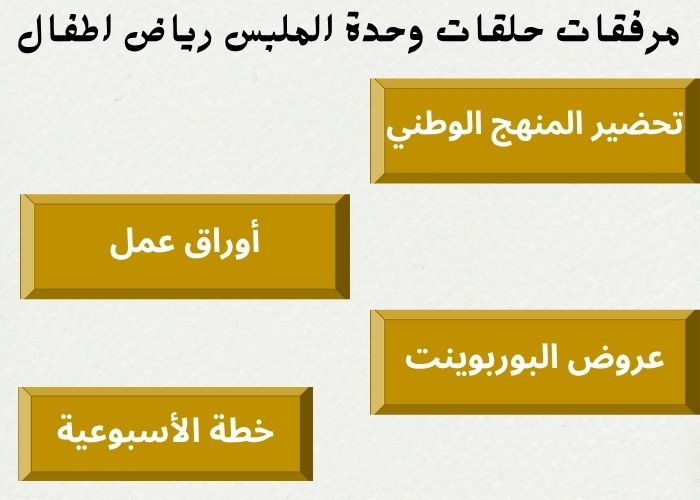 تحضير حلقات وحدة الملبس رياض اطفال