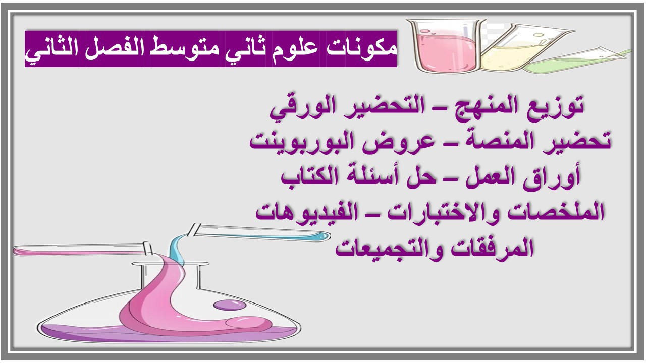 تحضير علوم ثاني متوسط الفصل الثاني 