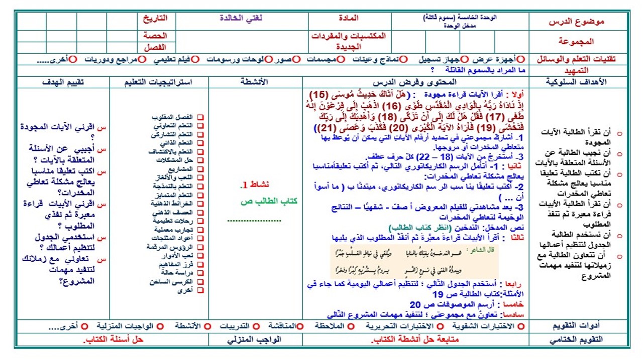 تحضير لغتي ثالث متوسط الفصل الثالث
