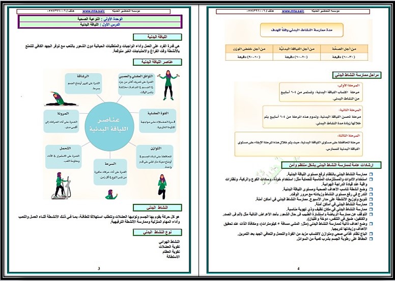 تحضير المهارات الحياتية و الأسرية أول متوسط فصل ثالث