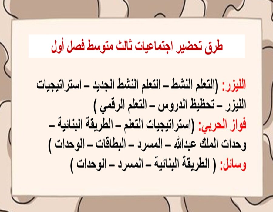 حل أسئلة اجتماعيات ثالث متوسط فصل أول