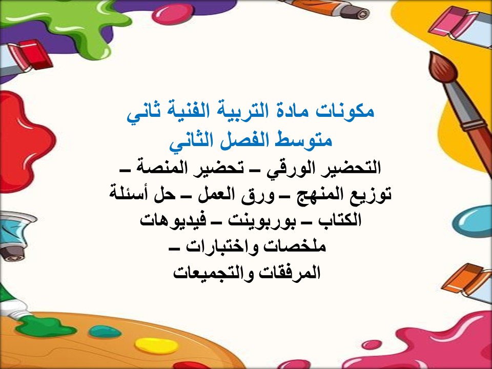 حل أسئلة تربية فنية ثاني متوسط الفصل الثاني