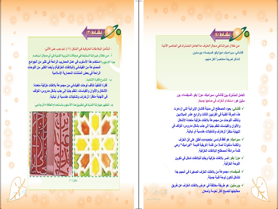 حل أسئلة تربية فنية ثاني متوسط الفصل الثاني