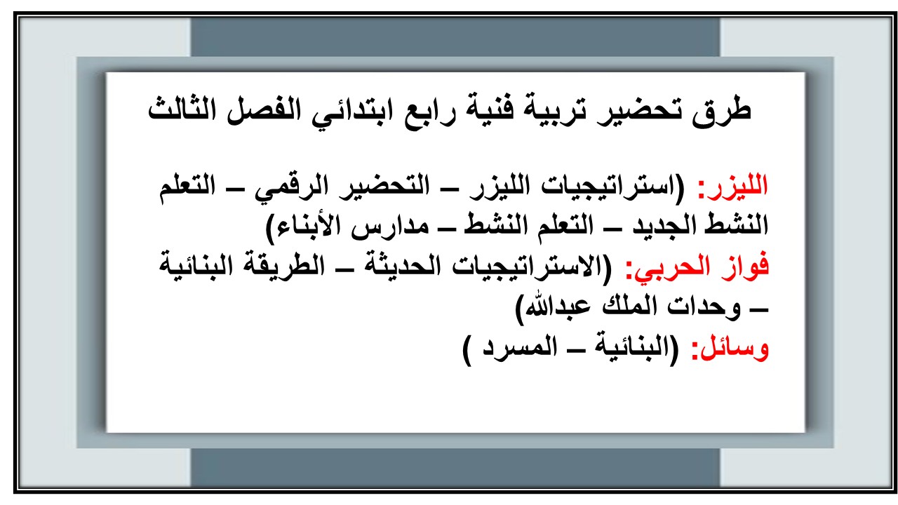 حل أسئلة تربية فنية رابع ابتدائي الفصل الثالث