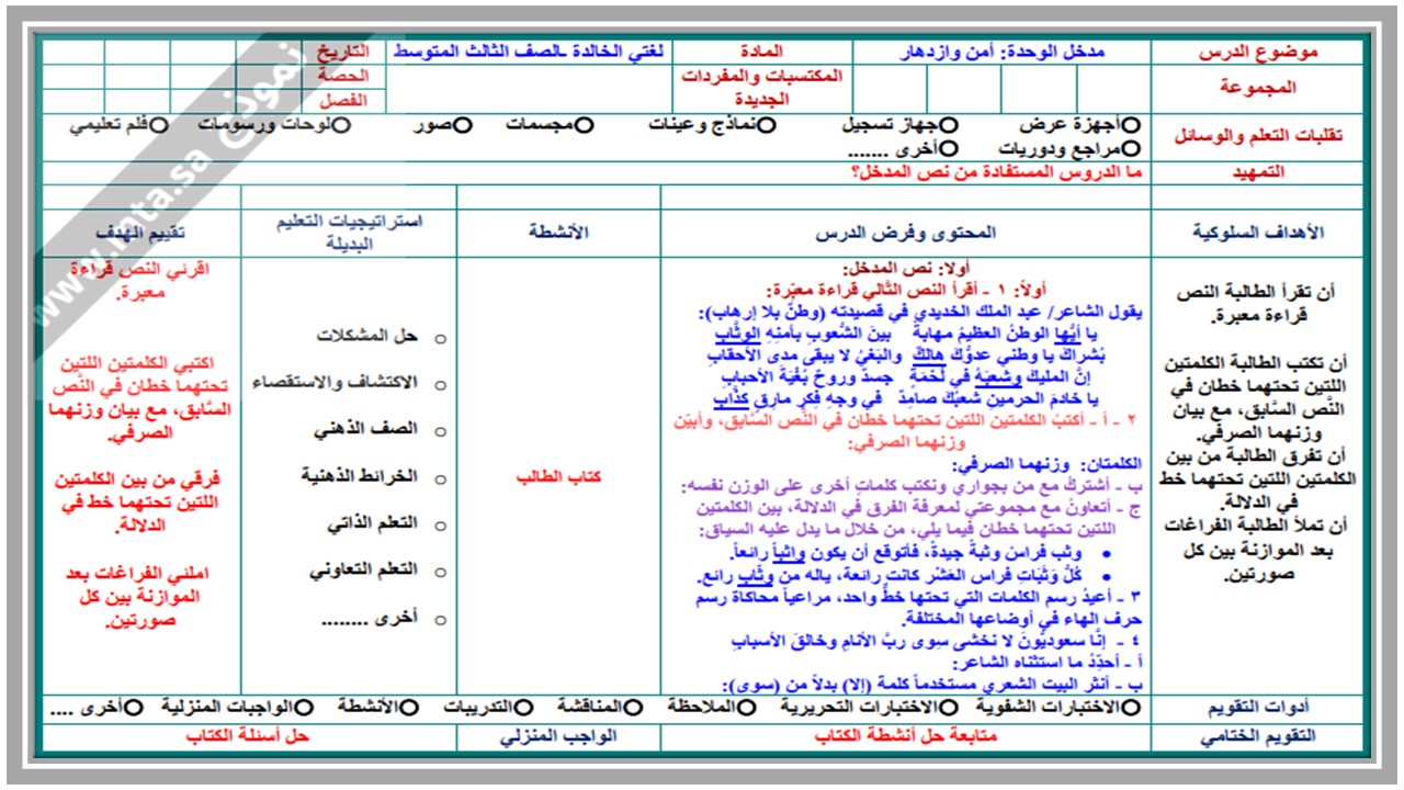 حل أسئلة لغتي ثالث متوسط الفصل الثاني 