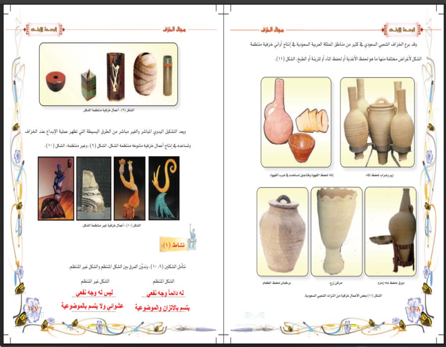 حل أسئلة مادة تربية فنية سادس ابتدائي الفصل الثاني