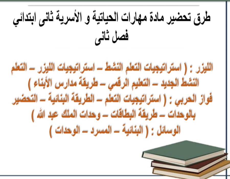 حل أسئلة مادة مهارات الحياتية و الأسرية ثانى ابتدائي فصل ثانى