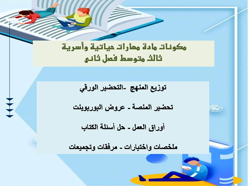 حل أسئلة مهارات حياتية وأسرية ثالث متوسط فصل ثانى