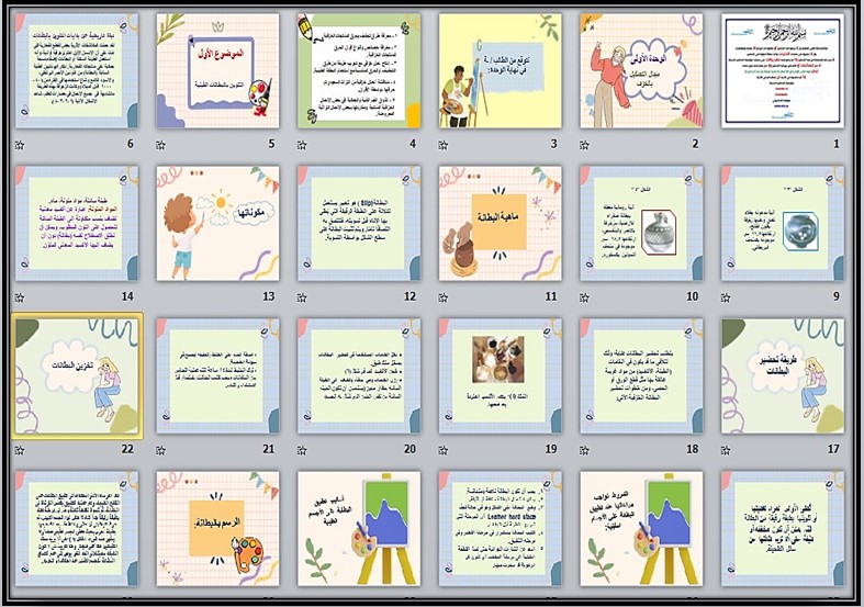 عروض بوربوينت مادة تربية فنية أول متوسط الفصل الثالث