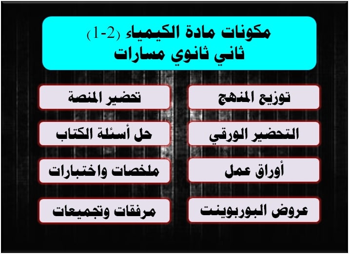 مكونات مادة الكيمياء (2-1) ثاني ثانوي مسارات