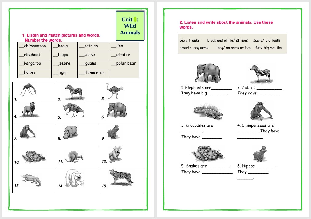 ورق عمل WE CAN 2 الصف الثاني الابتدائي الفصل الثاني