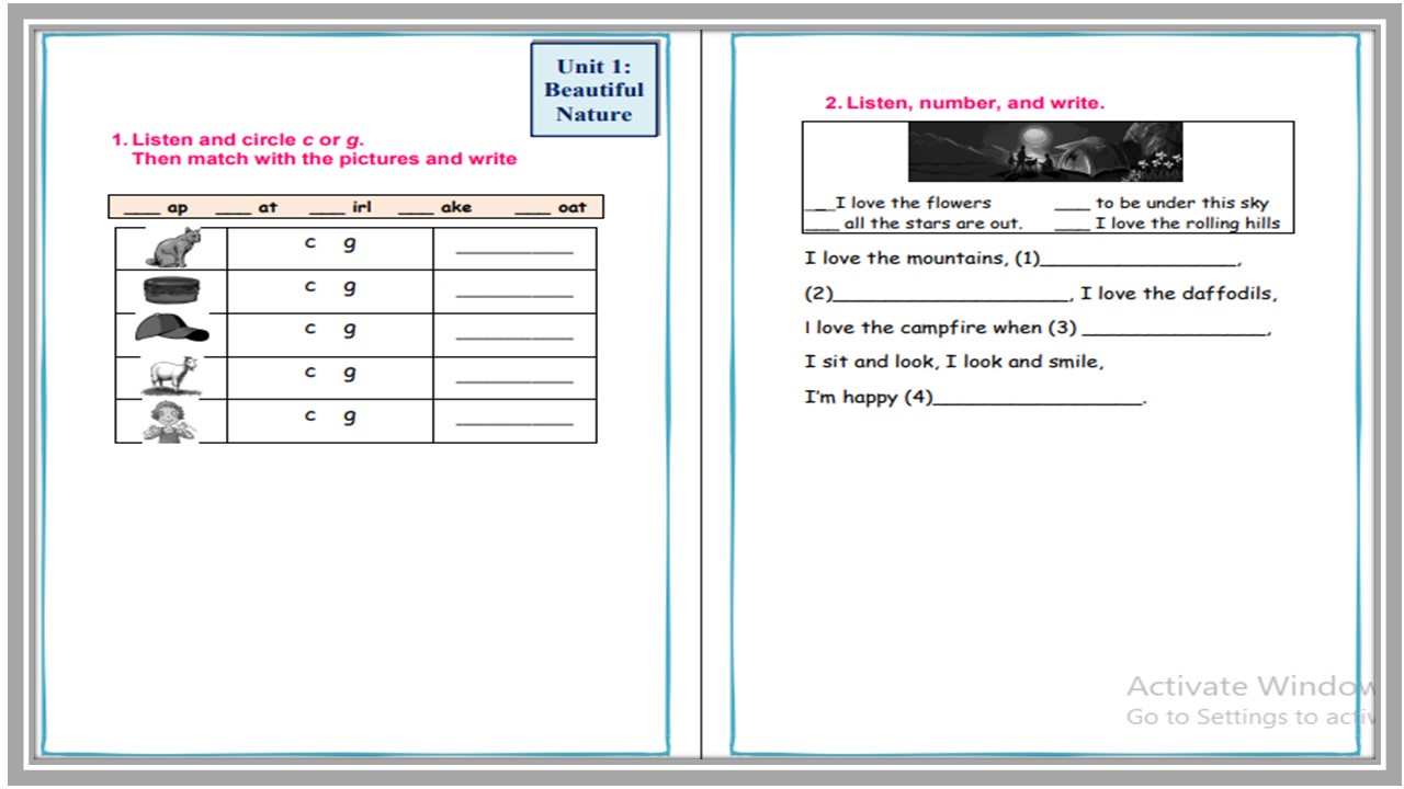 ورق عمل we can ثاني ابتدائي فصل ثاني 