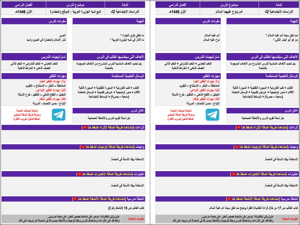ورق عمل اجتماعيات الصف الثاني التعليم المستمر الفصل الاول