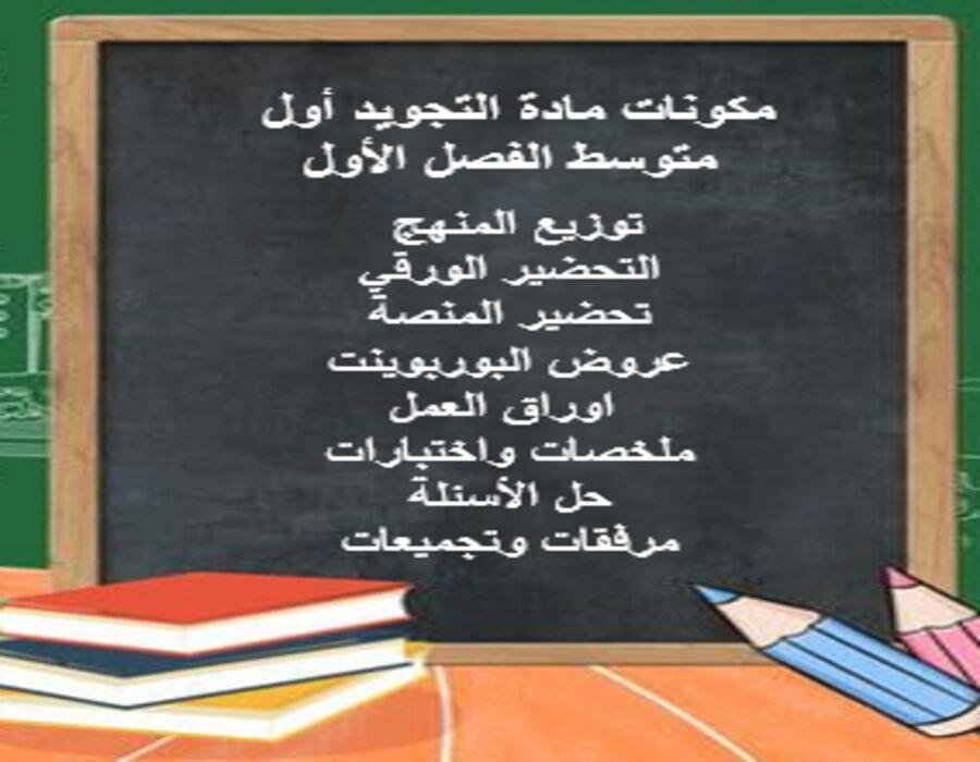 ورق عمل التجويد أول متوسط الفصل الأول