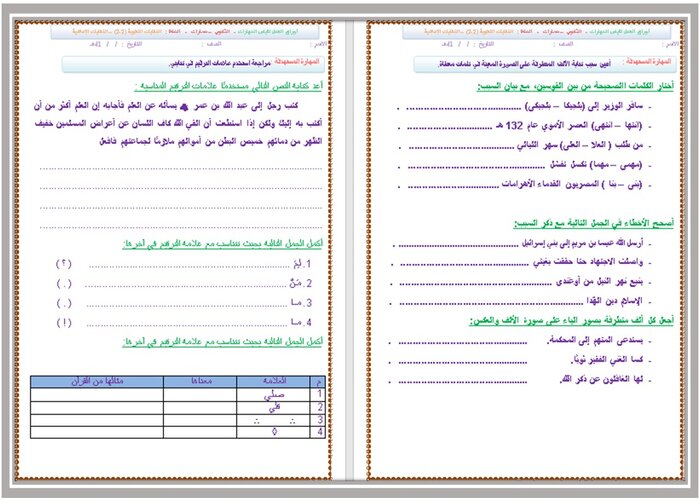 ورق عمل الكفايات الغوية التعليم الثانوي نظام المسارات 