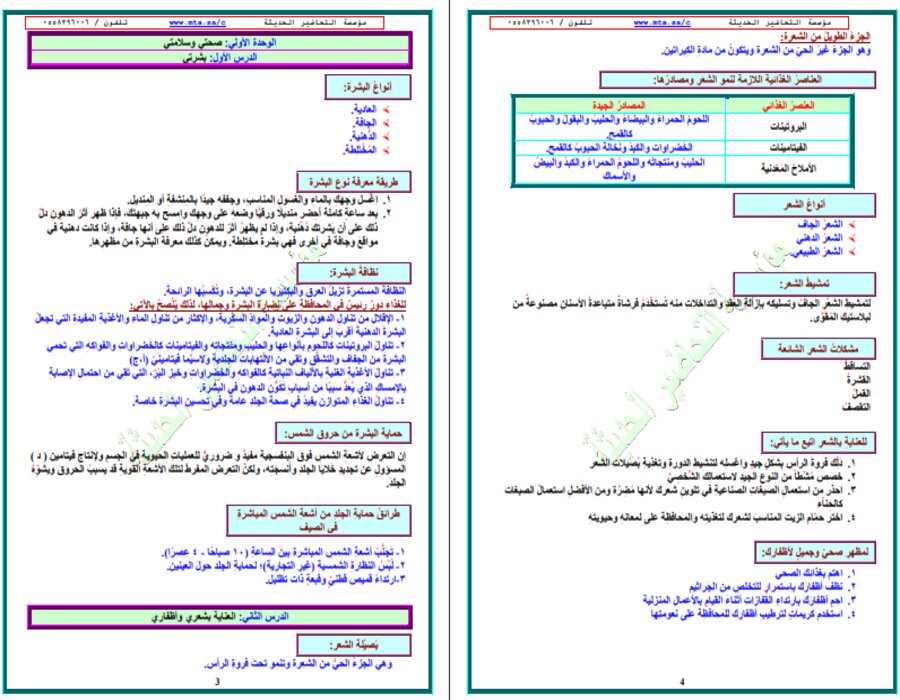 ورق عمل المهارات الحياتية و الأسرية سادس ابتدائي فصل أول