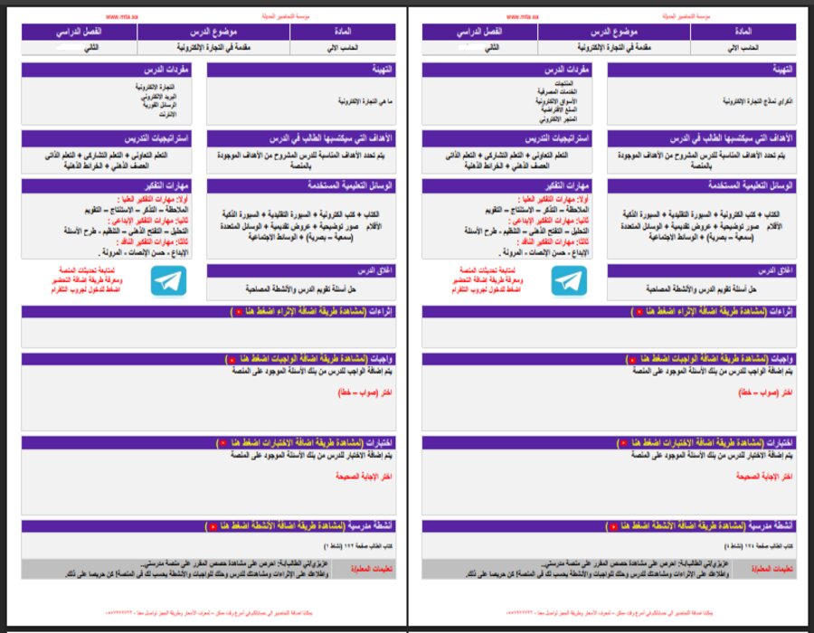 ورق عمل حاسب آلي ثالث متوسط الفصل الثاني 