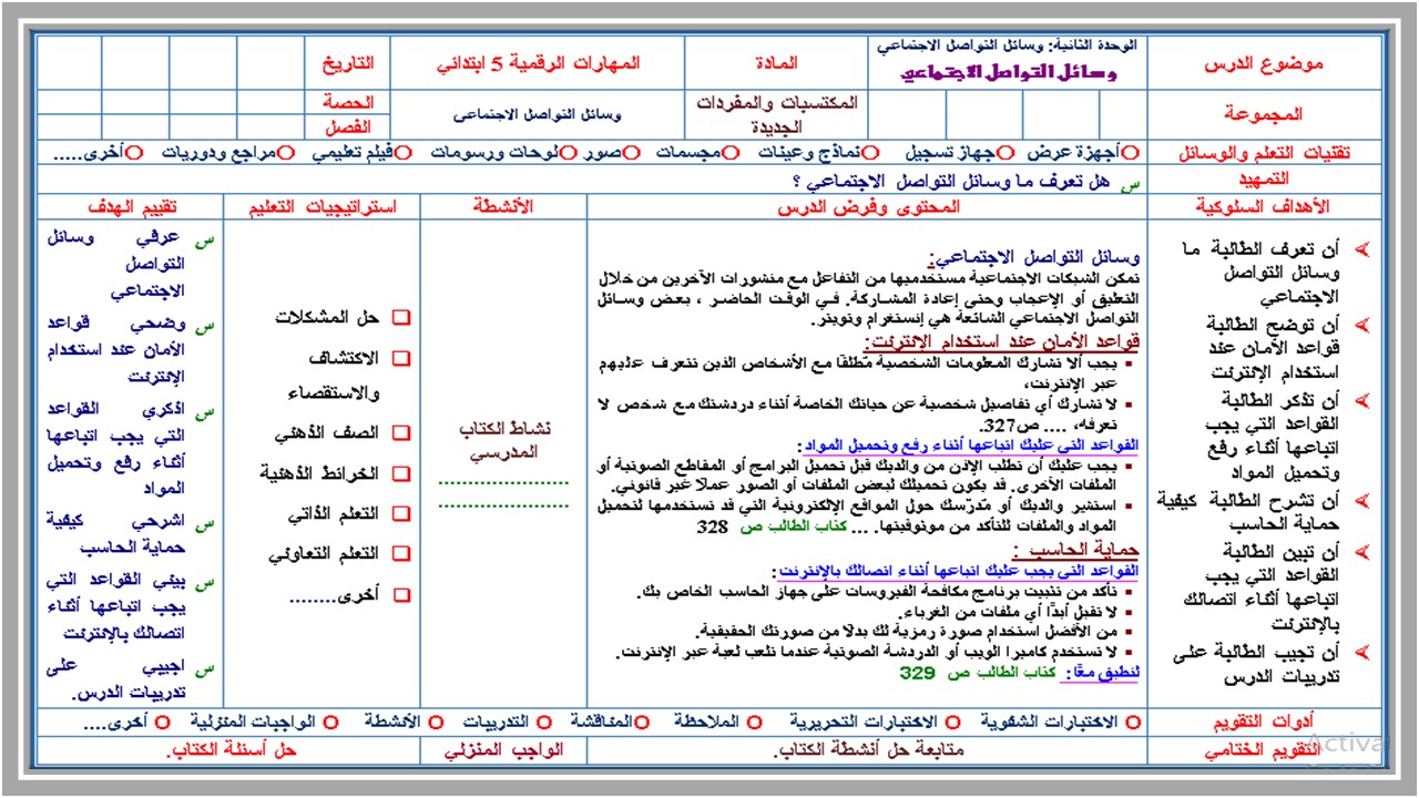 ورق عمل حاسب آلي خامس ابتدائي الفصل الثالث 