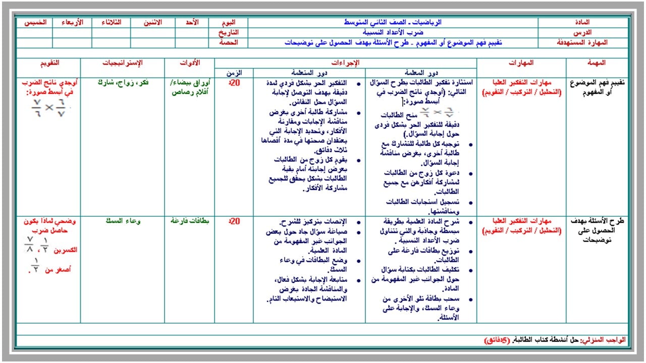 ورق عمل رياضيات ثاني متوسط الفصل الأول 