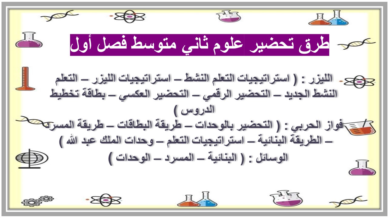 ورق عمل علوم ثاني متوسط فصل أول 