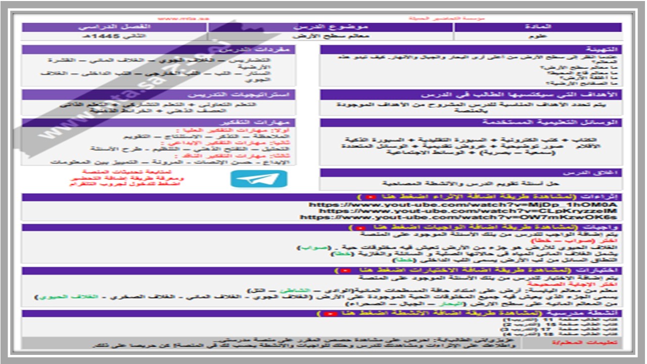 ورق عمل علوم خامس ابتدائي الفصل الثاني 