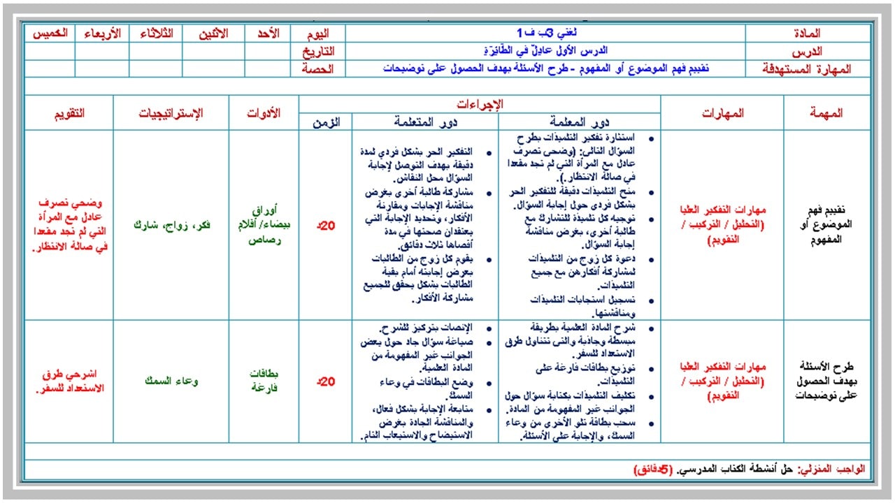 ورق عمل لغتي ثالث ابتدائي فصل أول 