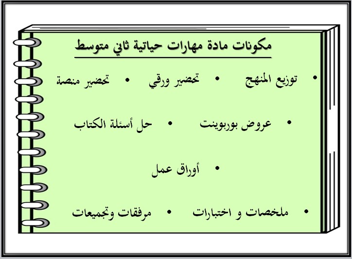ورق عمل لمادة مهارات حياتية وأسرية ثاني متوسط فصل ثانى