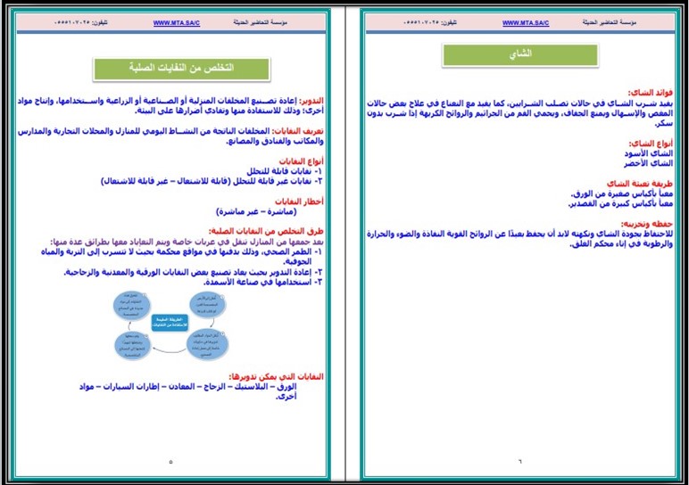 ورق عمل لمادة مهارات حياتية وأسرية سادس ابتدائي فصل ثانى