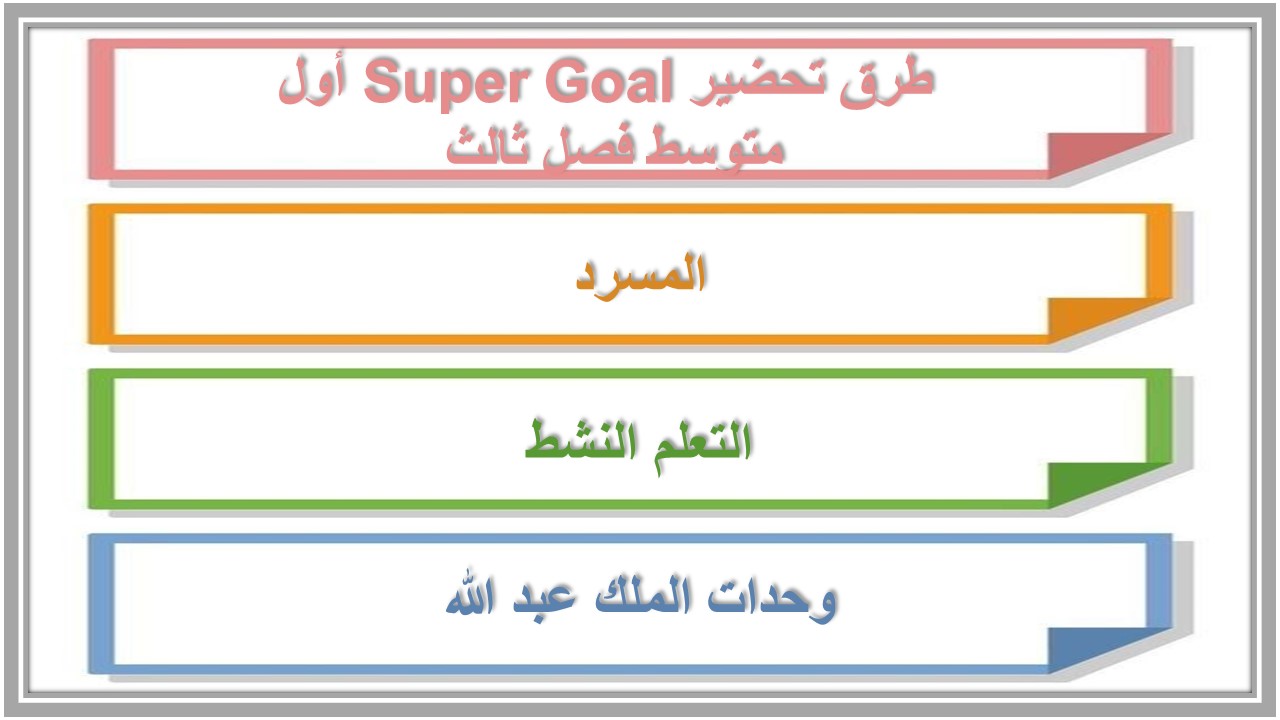 بوربوينت Super Goal أول متوسط فصل ثالث 