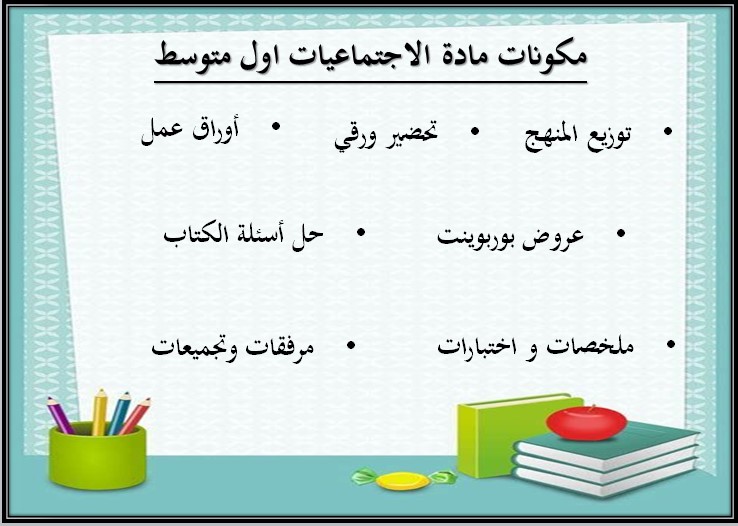 بوربوينت اجتماعيات أول متوسط الفصل الثالث
