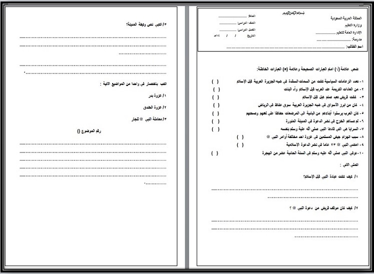 بوربوينت اجتماعيات أول متوسط الفصل الثالث