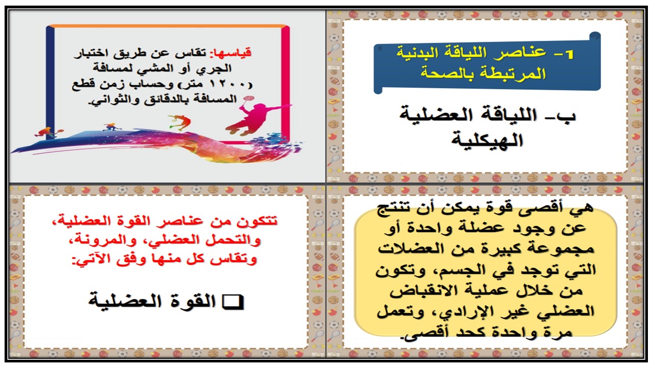 بوربوينت للتربية البدنية والدفاع عن النفس أول متوسط الفصل الثالث