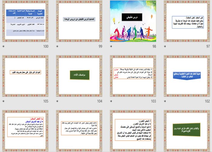 بوربوينت التربية البدنية والدفاع عن النفس ثاني متوسط الفصل الثالث