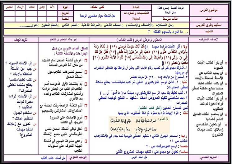 بوربوينت مادة لغتي ثالث متوسط الفصل الثالث