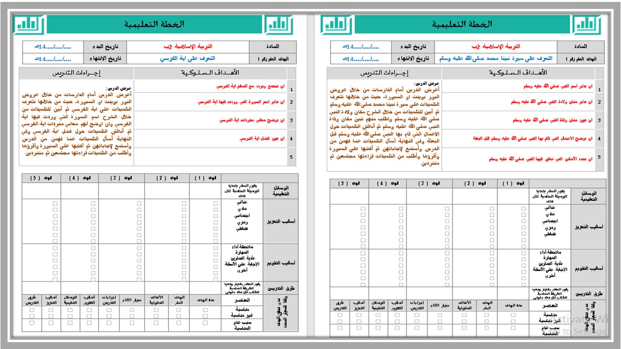 تحضير الصف الثاني الابتدائي مادة الدراسات الإسلامية فكرية الفصل الأول تحضير الصف الثاني الابتدائي مادة الدراسات الإسلامية فكرية الفصل الأول
