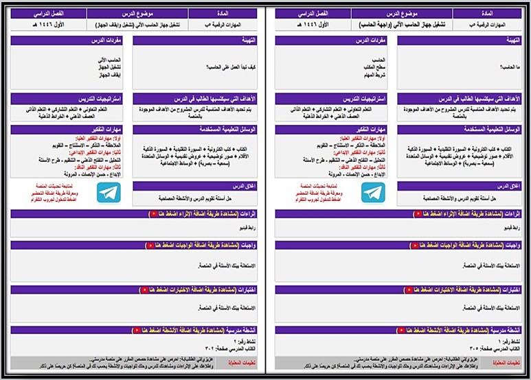 تحضير المهارات الرقمية خامس ابتدائي تربية فكرية الفصل الاول تحضير المهارات الرقمية خامس ابتدائي تربية فكرية الفصل الاول