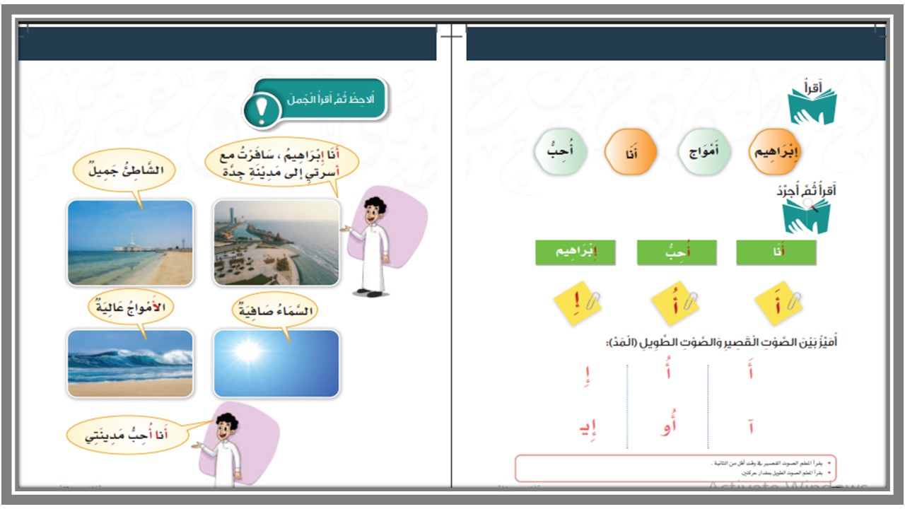تحضير مادة لغتي الصف الأول التعليم المستمر الفصل الثاني