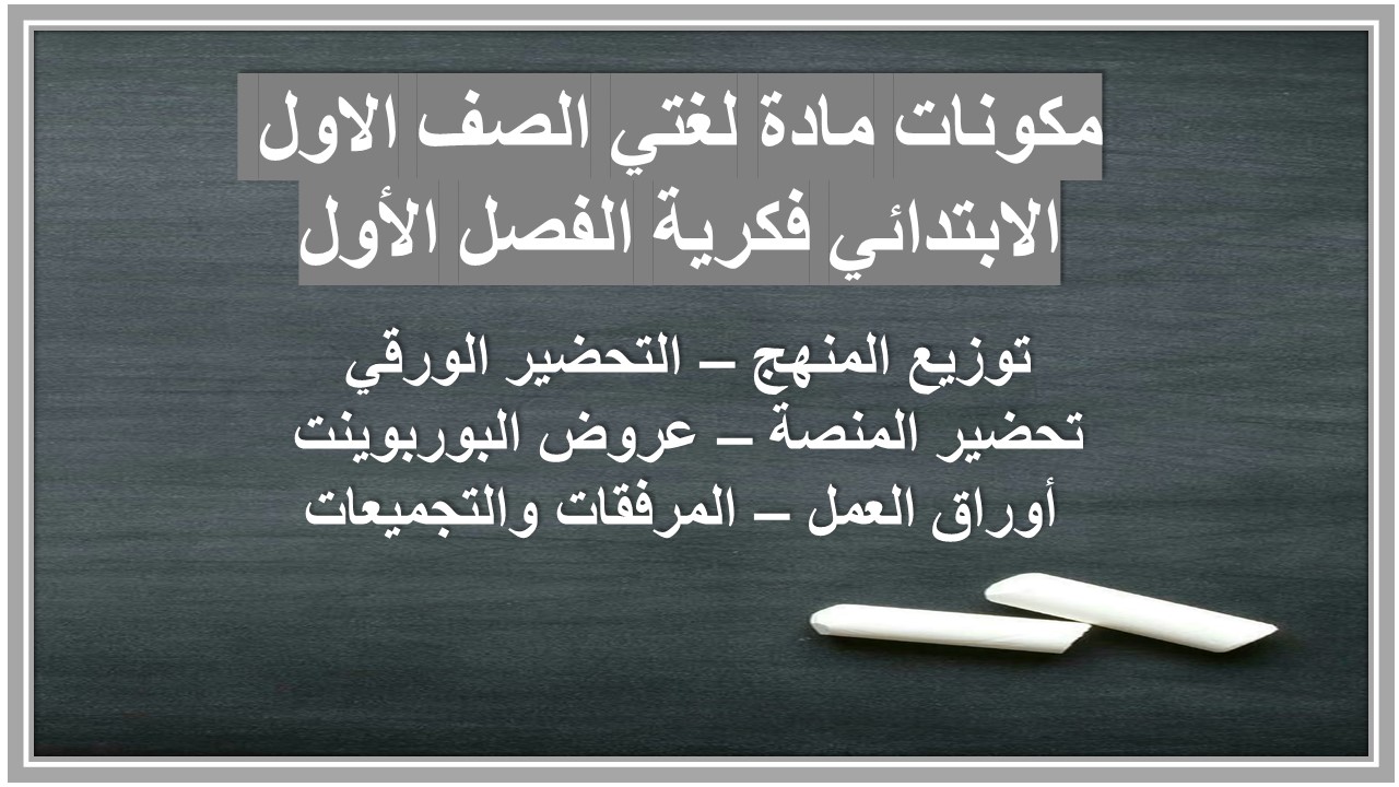 تحضير مادة لغتي الصف الاول الابتدائي فكرية الفصل الأول تحضير مادة لغتي الصف الاول الابتدائي فكرية الفصل الأول