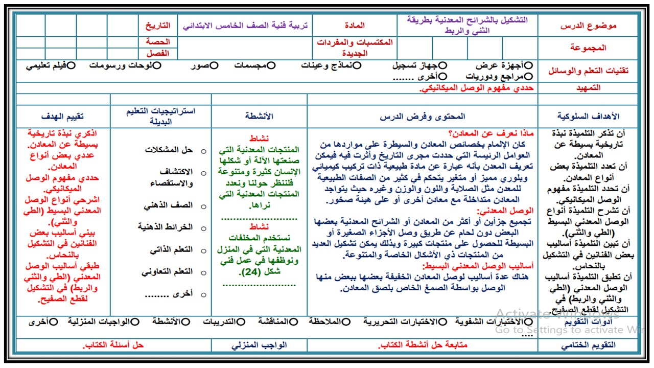 حل أسئلة تربية فنية خامس ابتدائي الفصل الثالث