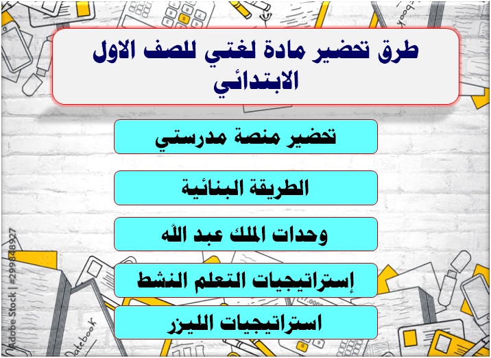 طرق تحضير مادة لغتي للصف الاول الابتدائي