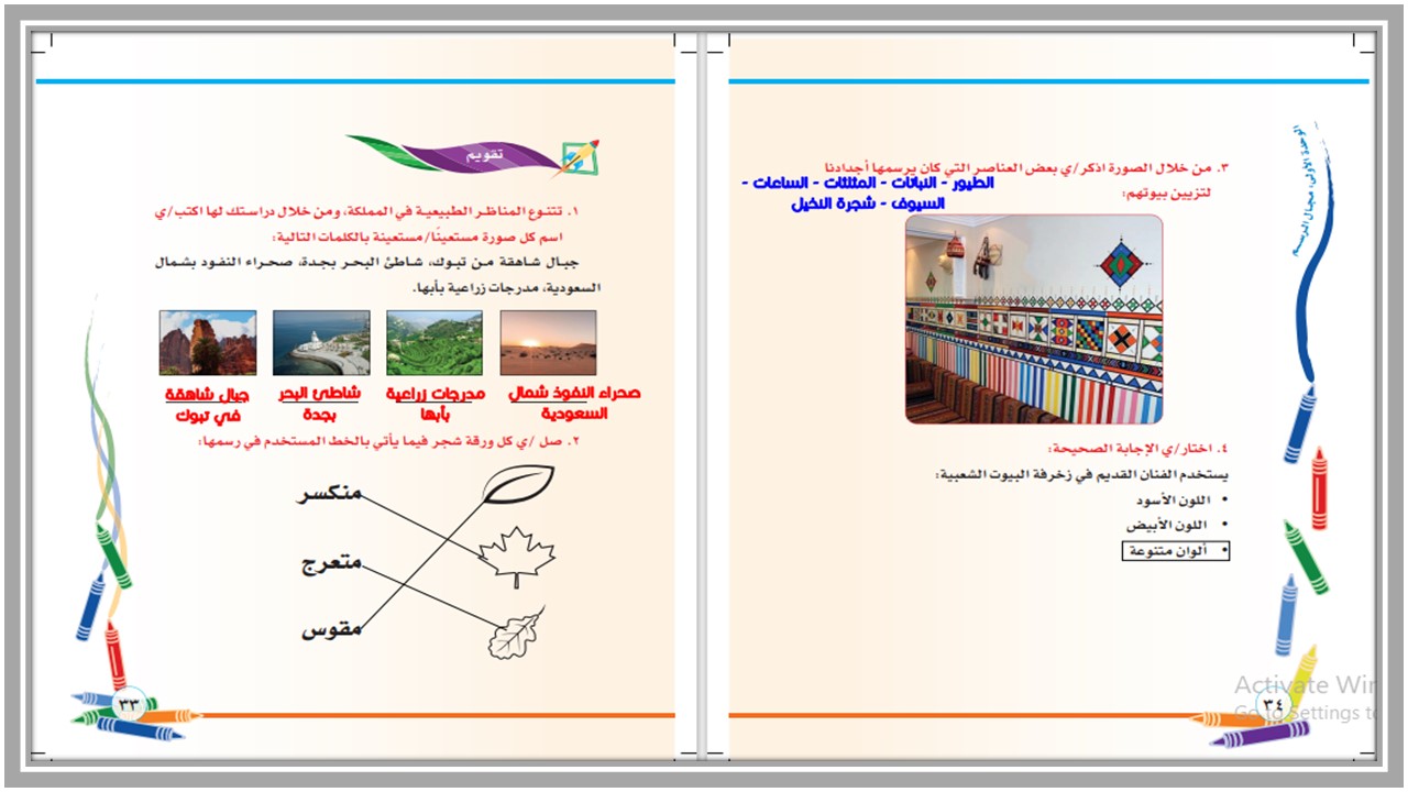 كتاب التربية الفنية الصف الثاني الابتدائي الفصل الدراسي الاول 