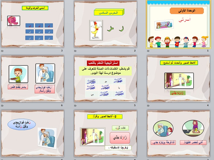 نموذج بوربوينت لمادة لغتي للصف الاول الابتدائي