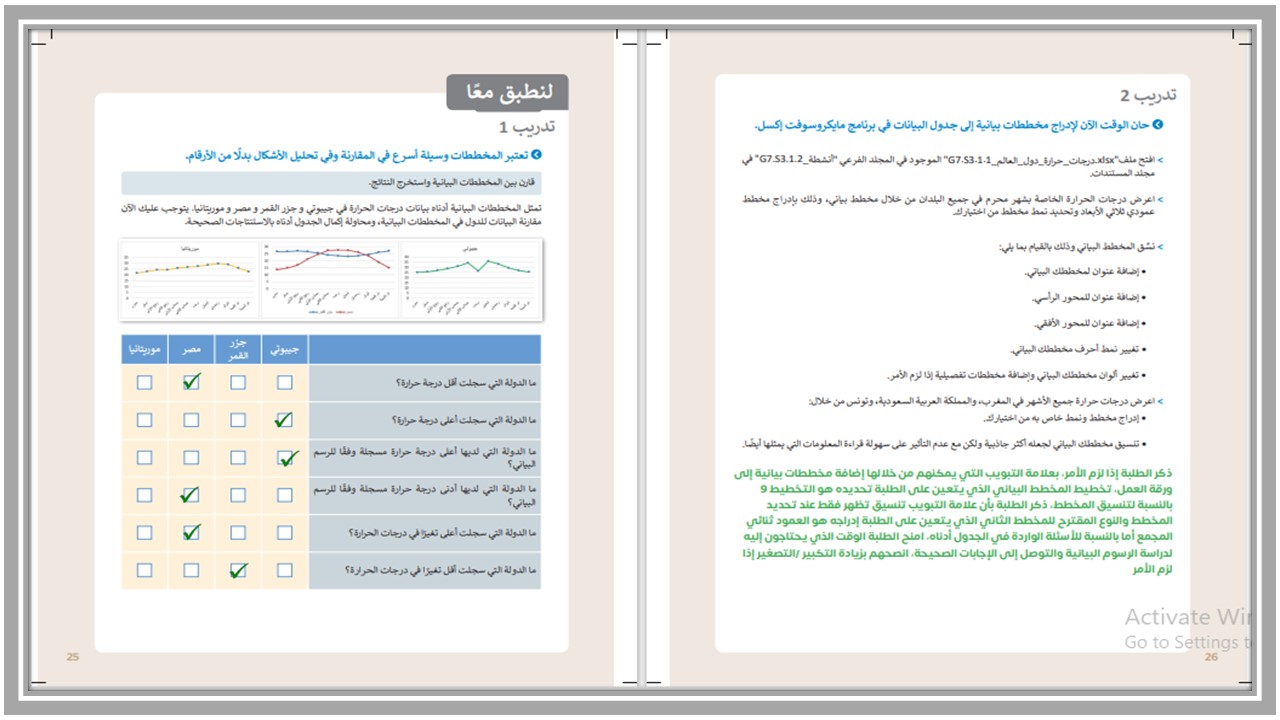 ورق عمل المهارات الرقمية أول متوسط الفصل الثالث 