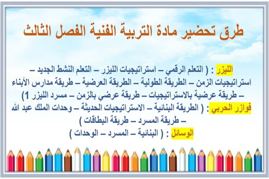 ورق عمل تربية فنية سادس ابتدائي الفصل الثالث ورق عمل تربية فنية سادس ابتدائي الفصل الثالث