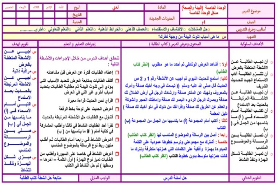 ورق عمل لغتي أول متوسط الفصل الثالث