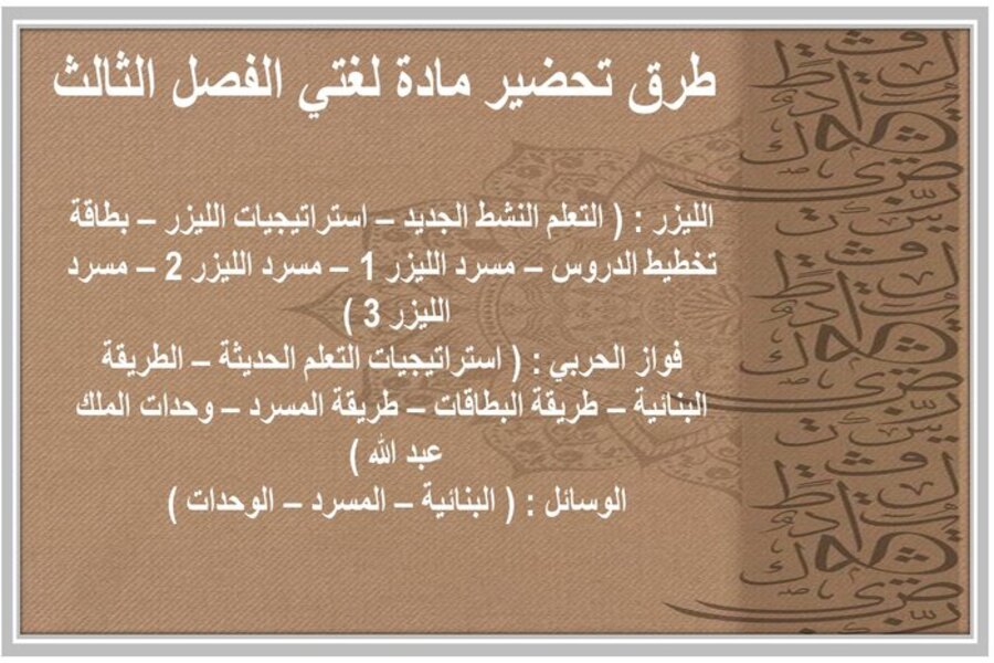 ورق عمل لغتي أول متوسط الفصل الثالث