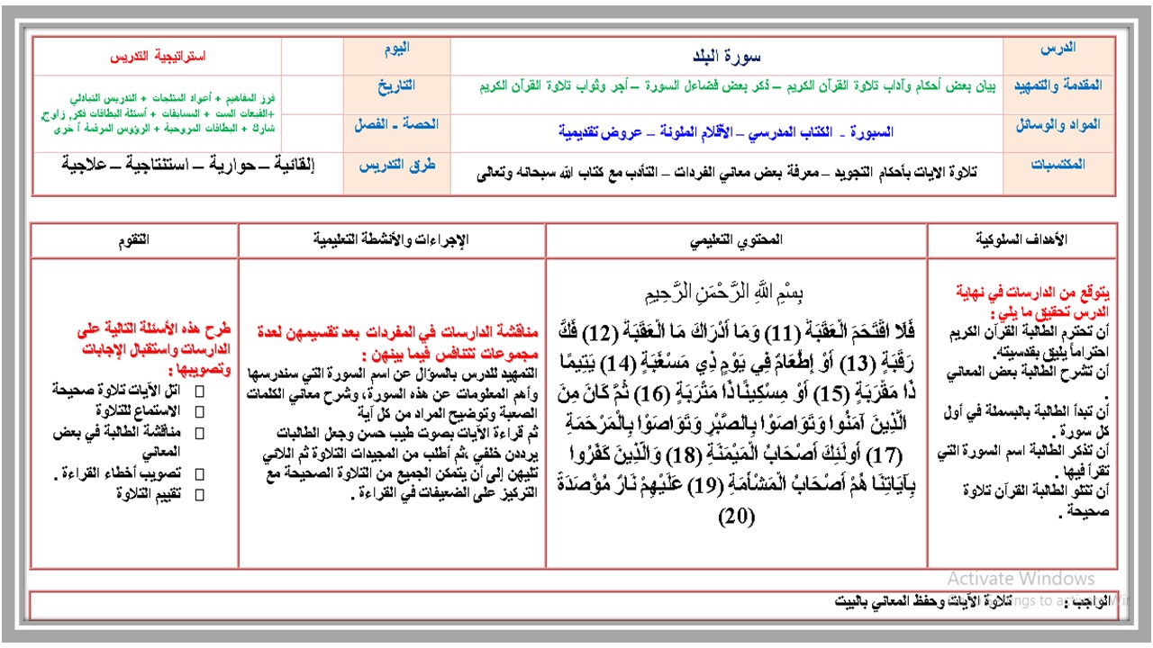 بور بوينت قرآن ثاني تعليم مستمر الفصل الدراسي الأول 